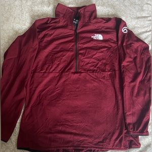 North face thin long sleeve shirt with zip up